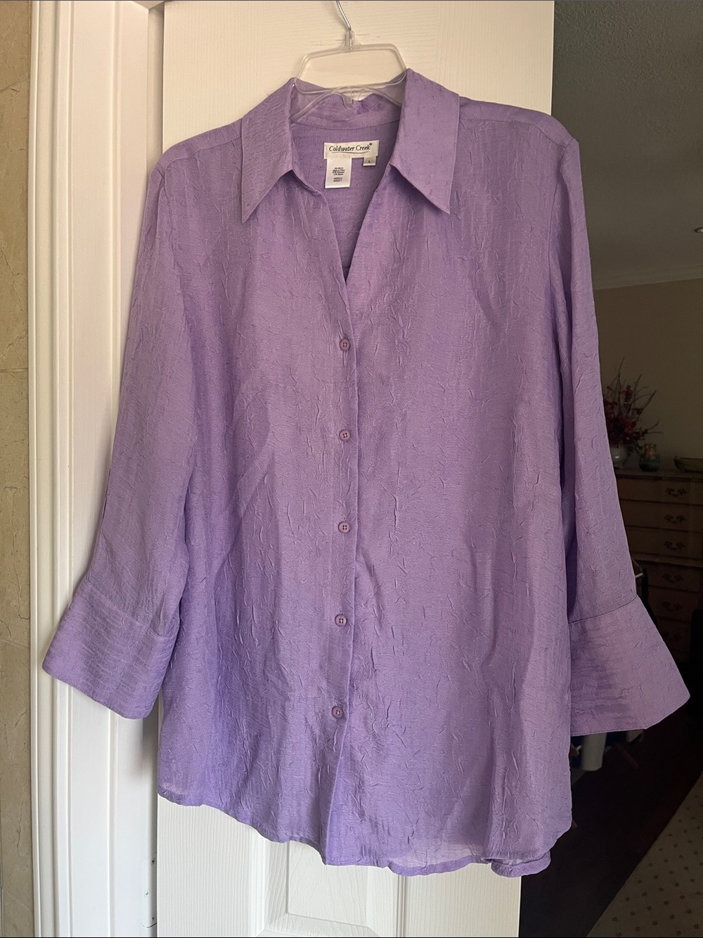 Coldwater Creek Lavender Button-Down Blouse